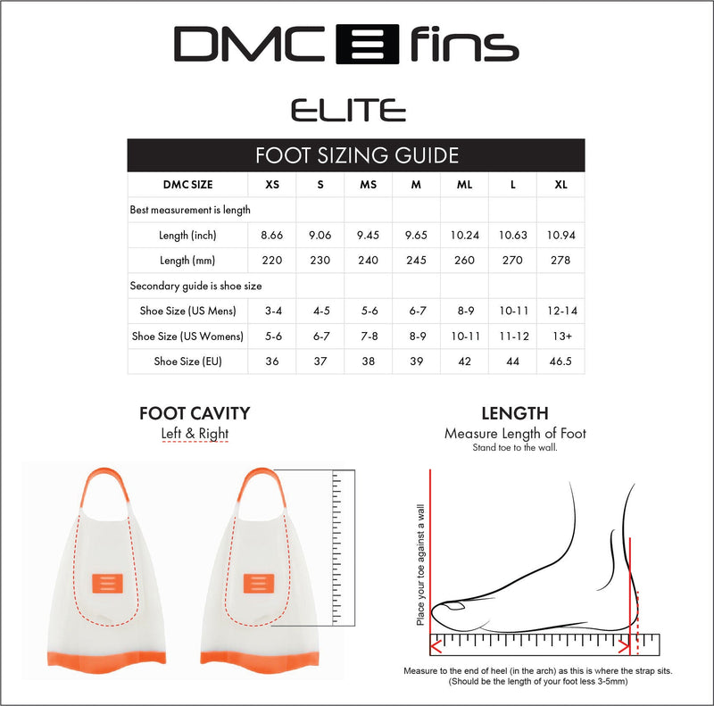 DMC Elite Fin - Kandy Orange Tips (pair)